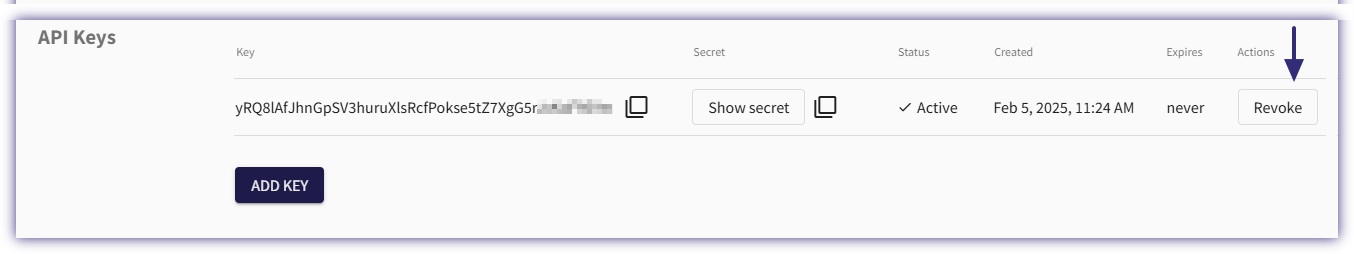 Revoke keys