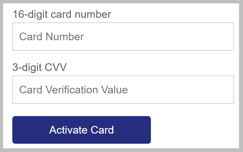 Activate card
